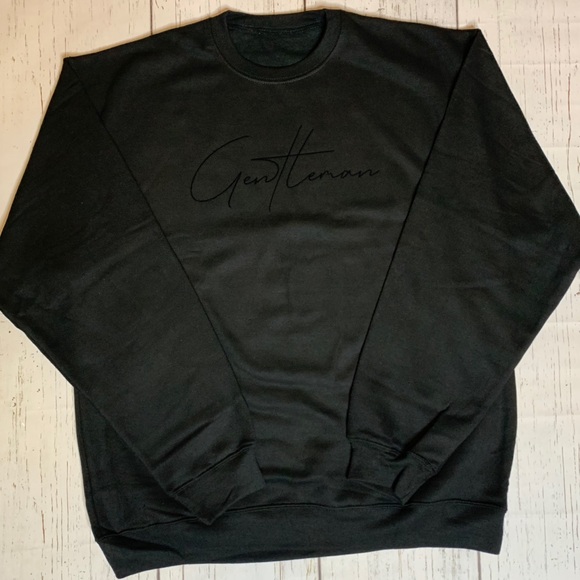 Gentleman Apparels Black w/ Black Crewneck Sweater - Picture 1 of 1
